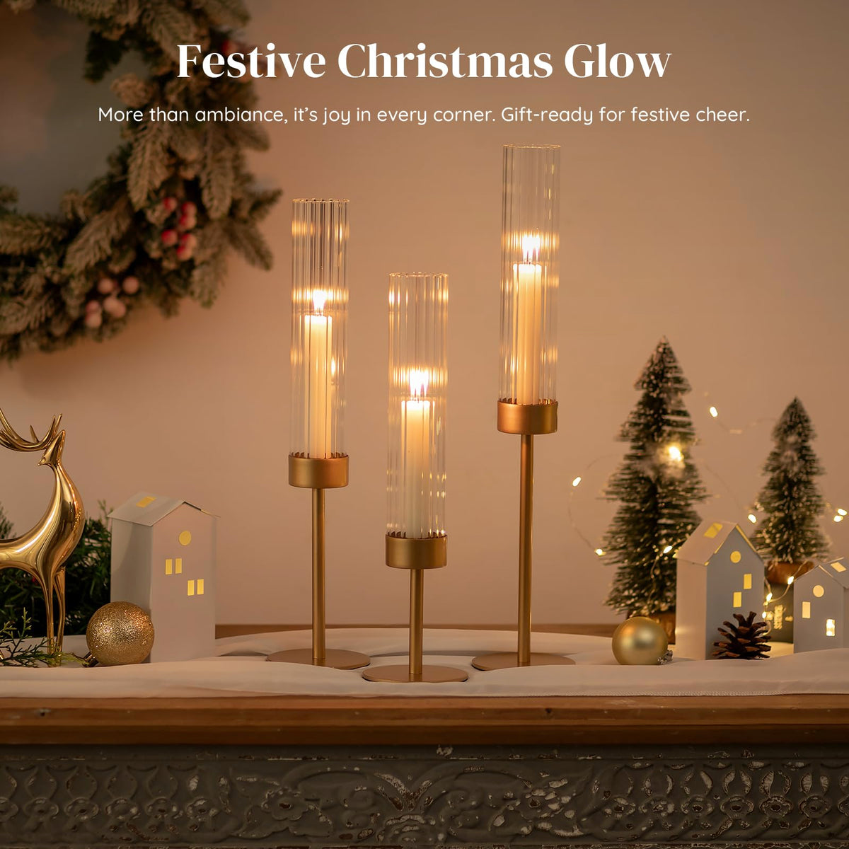 Glasseam disassemblable candle holder kit for easy storage after events.