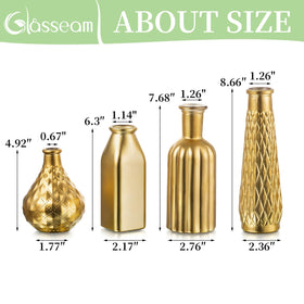 Glasseam gold vase ideal as a table centerpiece display