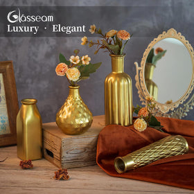 Glasseam gold vase for small bouquet fits compact arrangements