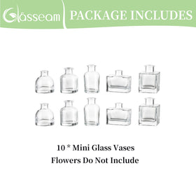 Glasseam holiday-table decor mini vases bring festive color to any meal