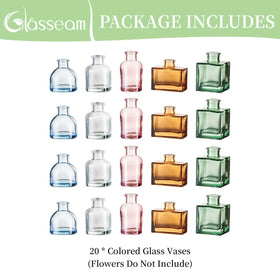 Glasseam home decor mini vases for dining or shelves.