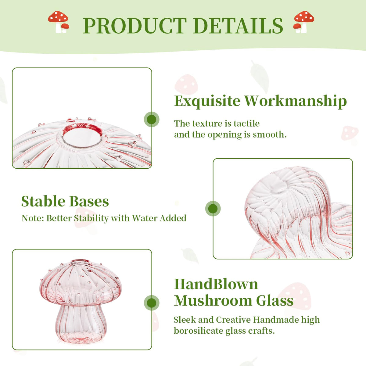 Glasseam mushroom propagation vase on dining tables creates a chic focal point