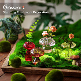 Glasseam mushroom propagation vase adds playful decor to shelves desks and counters