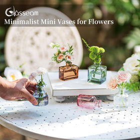 Glasseam reed diffuser alternative vase for fragrance display.