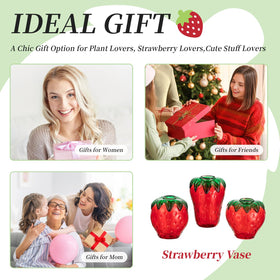 Glasseam strawberry propagation vase office desk decor brings fresh charm.