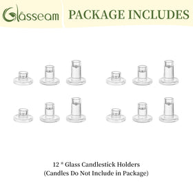 Glasseam wedding decor with clear glass candle holders for refined reception tables.