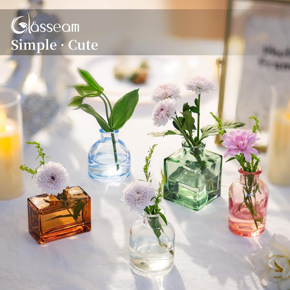Glasseam thick glass mini vases durable and sturdy.