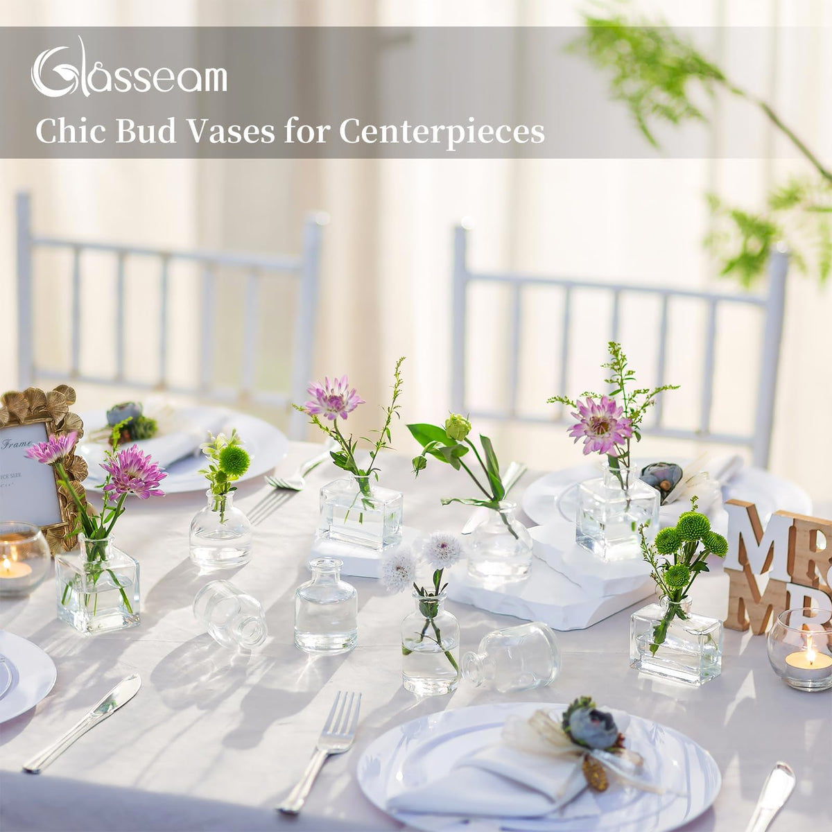 Glasseam wedding table vases mini offer versatile decor for receptions and dinners