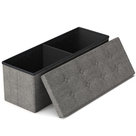 GLAXYFUR 43.3-inch folding storage ottoman bench shown as a versatile seating and storage solution