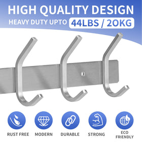 GlazieVault hooks hold coats, hats, and towels, keeping spaces tidy.