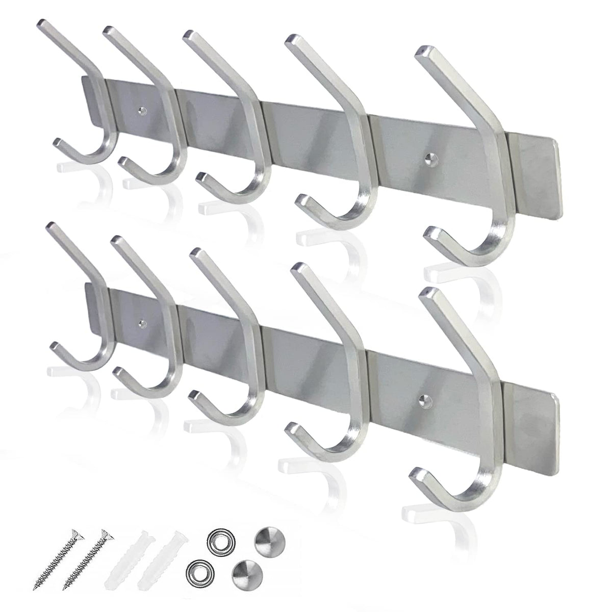 GlazieVault coat rack wall-mount in stainless steel for a sleek, sturdy entryway storage.
