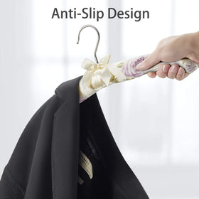 GLCON floral canvas cover hanger for elegant closet organization of formal wear