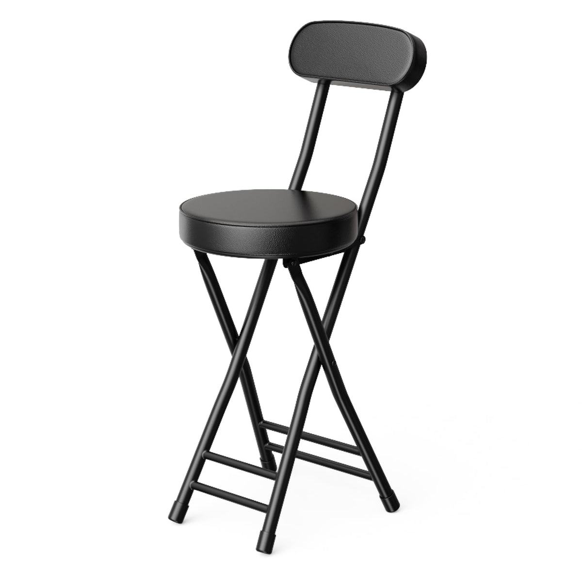 GLCS GLAUCUS folding stool 24in black height for kitchen seating and space savings