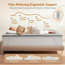 Glendan anti-slip backing with straps keeps topper secure during sleep.