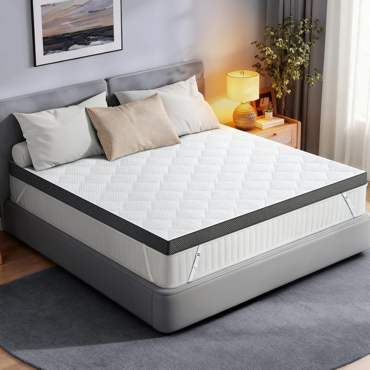Glendan extra firm topper with removable cover for easy cleaning and freshness.