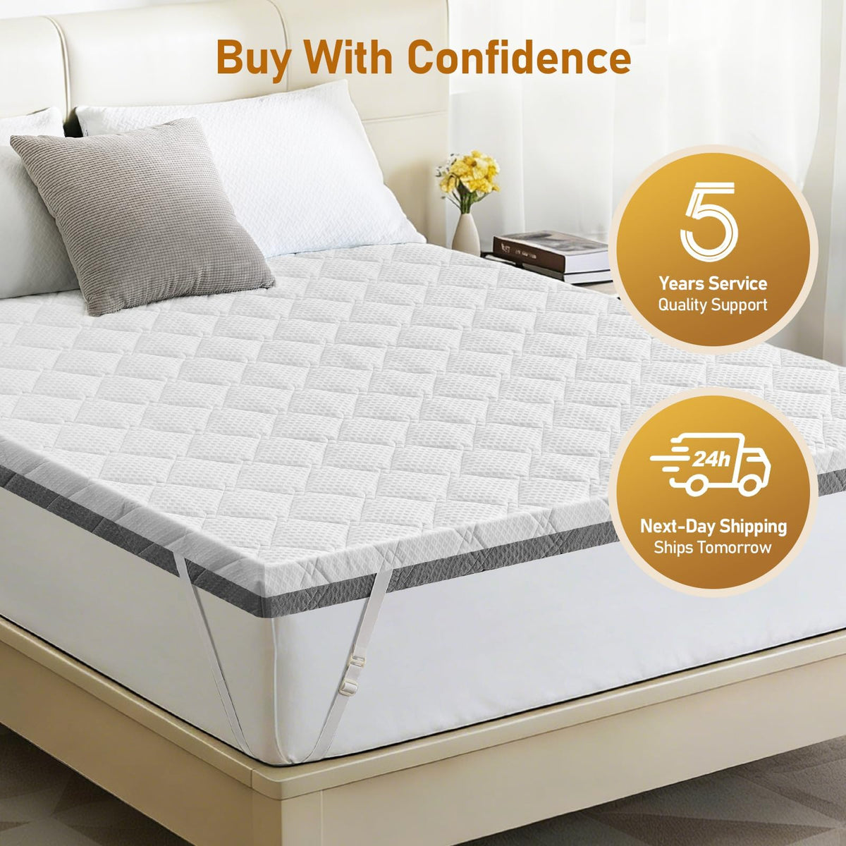 Glendan topper backed by lifetime warranty and 24/7 support.