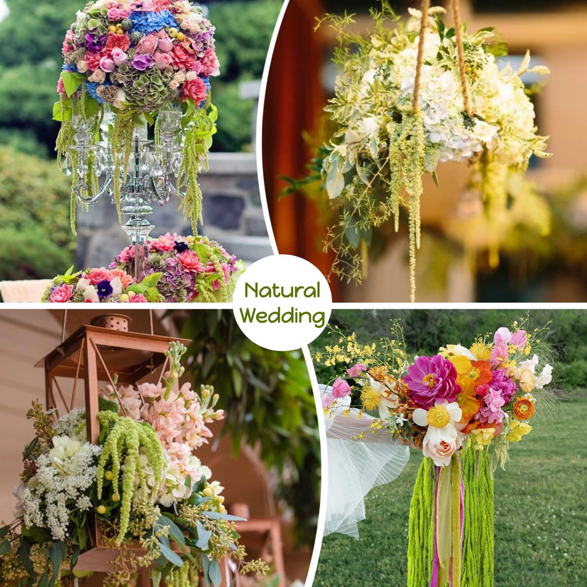 Glicrili amaranthus vase drapes create soft upscale accents