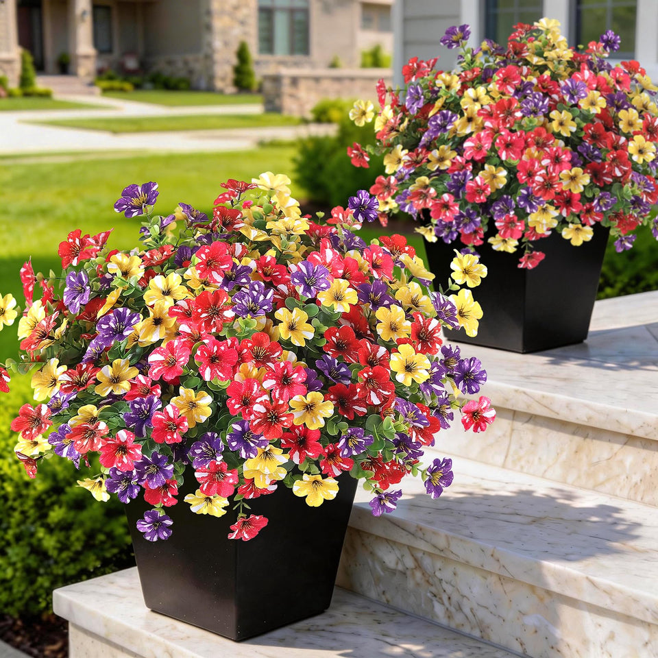 GLIDLION 24-bundle artificial morning glory with eucalyptus for outdoor decor