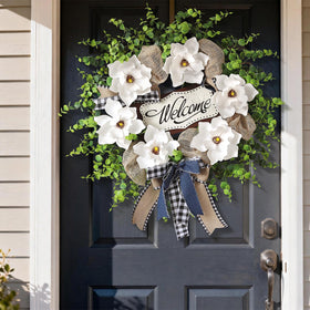 GLIDLION front door décor wreath—works well on porches, walls, and fireplaces.
