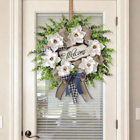 GLIDLION premium eucalyptus leaves wreath—durable, fade-resistant décor for all seasons.