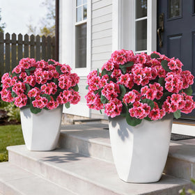 GLIDLION geranium branch closeup highlights lifelike petals ideal for porch accents.