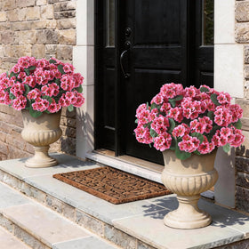 GLIDLION geranium silk material details emphasize durable, UV-resistant petals for outdoors.