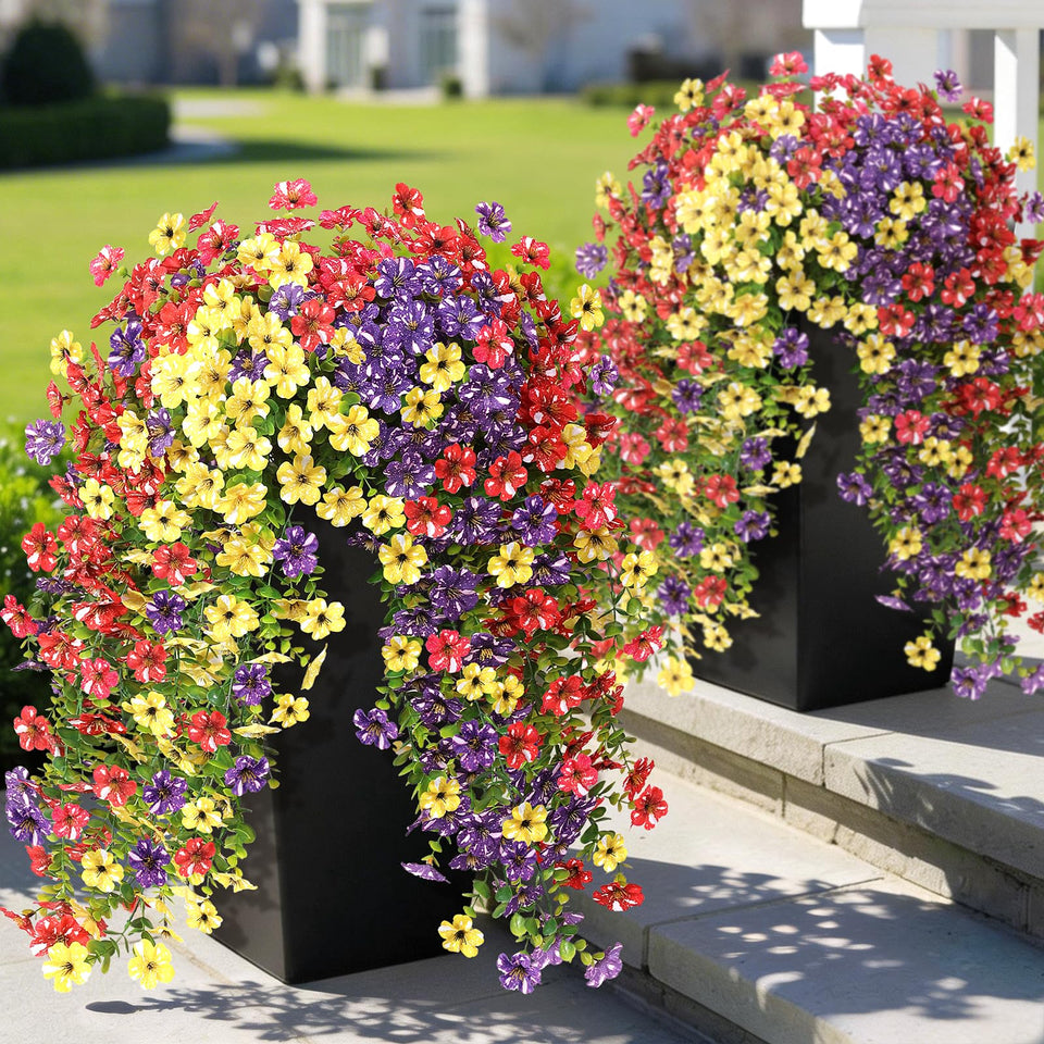GLIDLION morning-glory and eucalyptus outdoor bundle; sun-resistant for porch decoration.