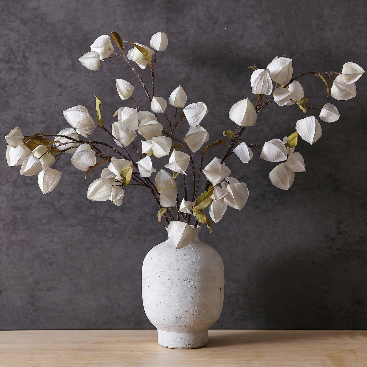 GLIDLION physalis branch for vase, cream color, versatile for living room or table decor.