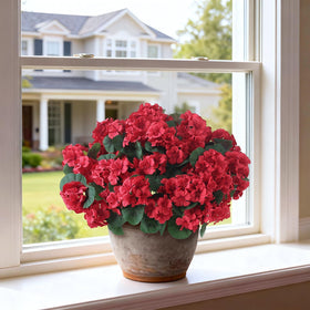 GLIDLION planter base with concrete fill ensures stable outdoor display.