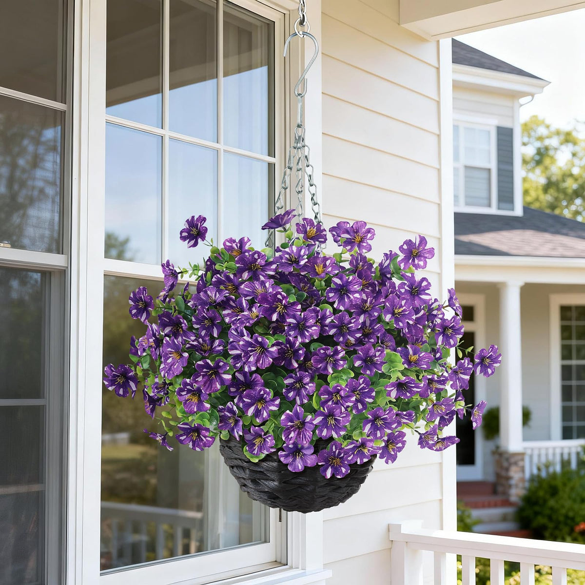 GLIDLION plastic eucalyptus leaves add lush greenery to any porch.