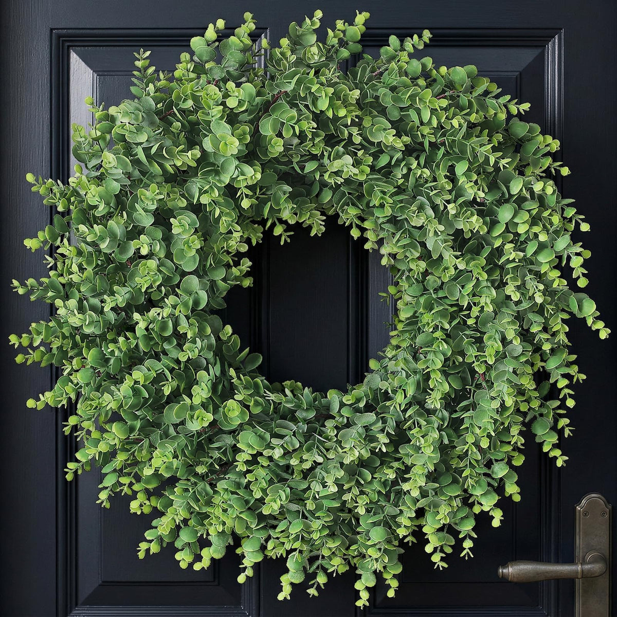 GLIDLION Real Touch Eucalyptus Wreath for front door with lifelike texture
