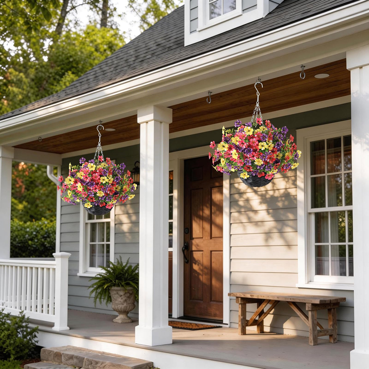 GLIDLION silk morning glory blooms resist sun and weather for lasting color.