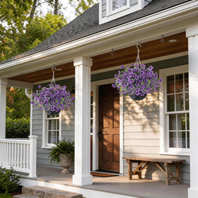 GLIDLION silk morning glory purple blooms create year-round whimsy.