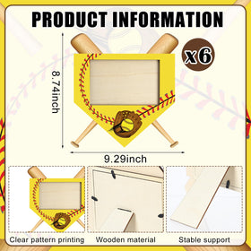 GlikCeil softball picture frame fits standard 4x6 photos securely
