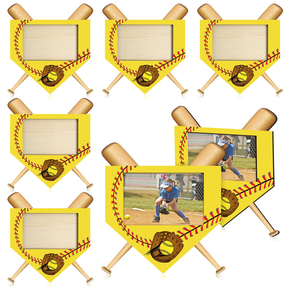 GlikCeil six-pack softball wooden frame set for home or office display