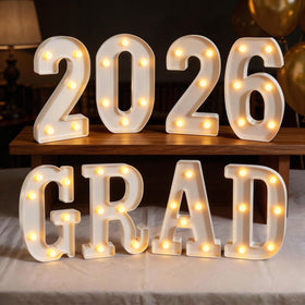 Glimmrly Grad 2026 letters light up for celebrations with warm illumination