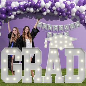 Glimmrly Grad Letters 3ft light-up glow creates a standout graduation centerpiece.