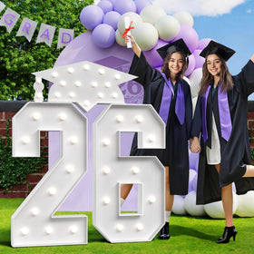 Glimmrly Graduation 26 numbers assembly-ready display for ceremonies.