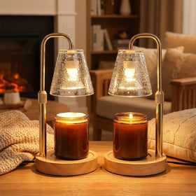 Glimra candle warmer lamp with timer casting a warm, flame-free glow.