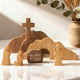 Glintoper nativity easter decor wood – elegant piece for seasonal religious displays