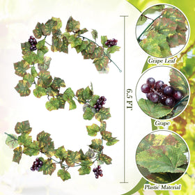 Glitinsel grape leaf garland draped-wine-bar highlights winery vibes without real vines.
