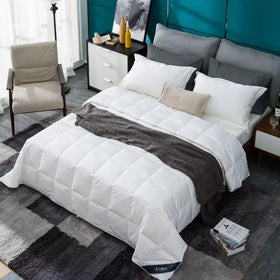 Globon duvet with 8 corner tabs secures the cover for a neat bed.