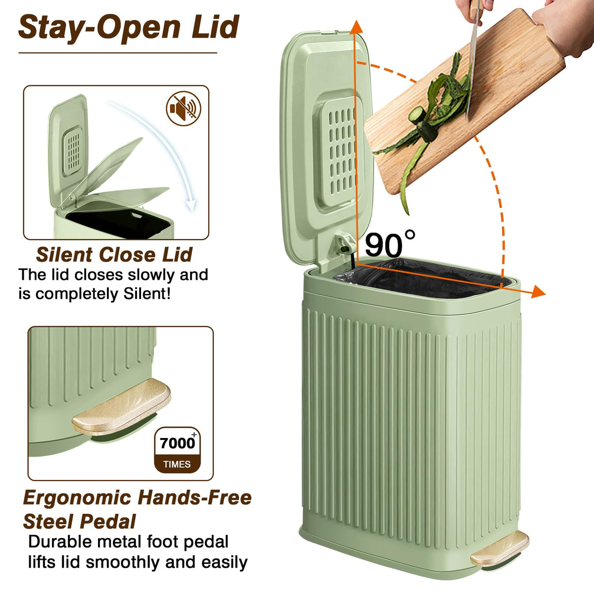 GloDeals odor-control trash can lid with aroma tablets for odor management.