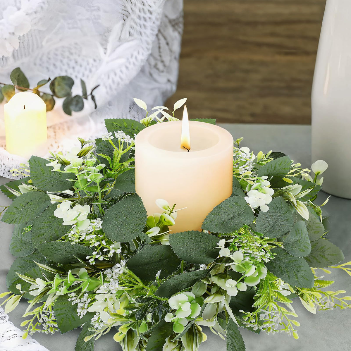 GLOMAXLY dining room decor with eucalyptus garland adds natural charm