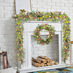 GLOMAXLY spring-bloom garland ideal for DIY wreaths and displays.