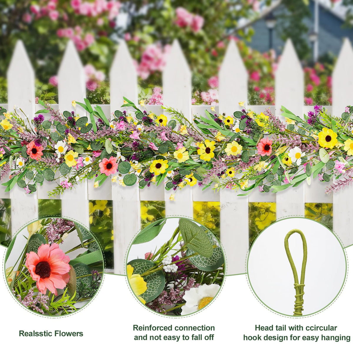 GLOMAXLY 6ft garland ideal for mantels, stairs and doorways.