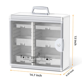 Glosen six removable trays organize pills and first-aid supplies at a glance.