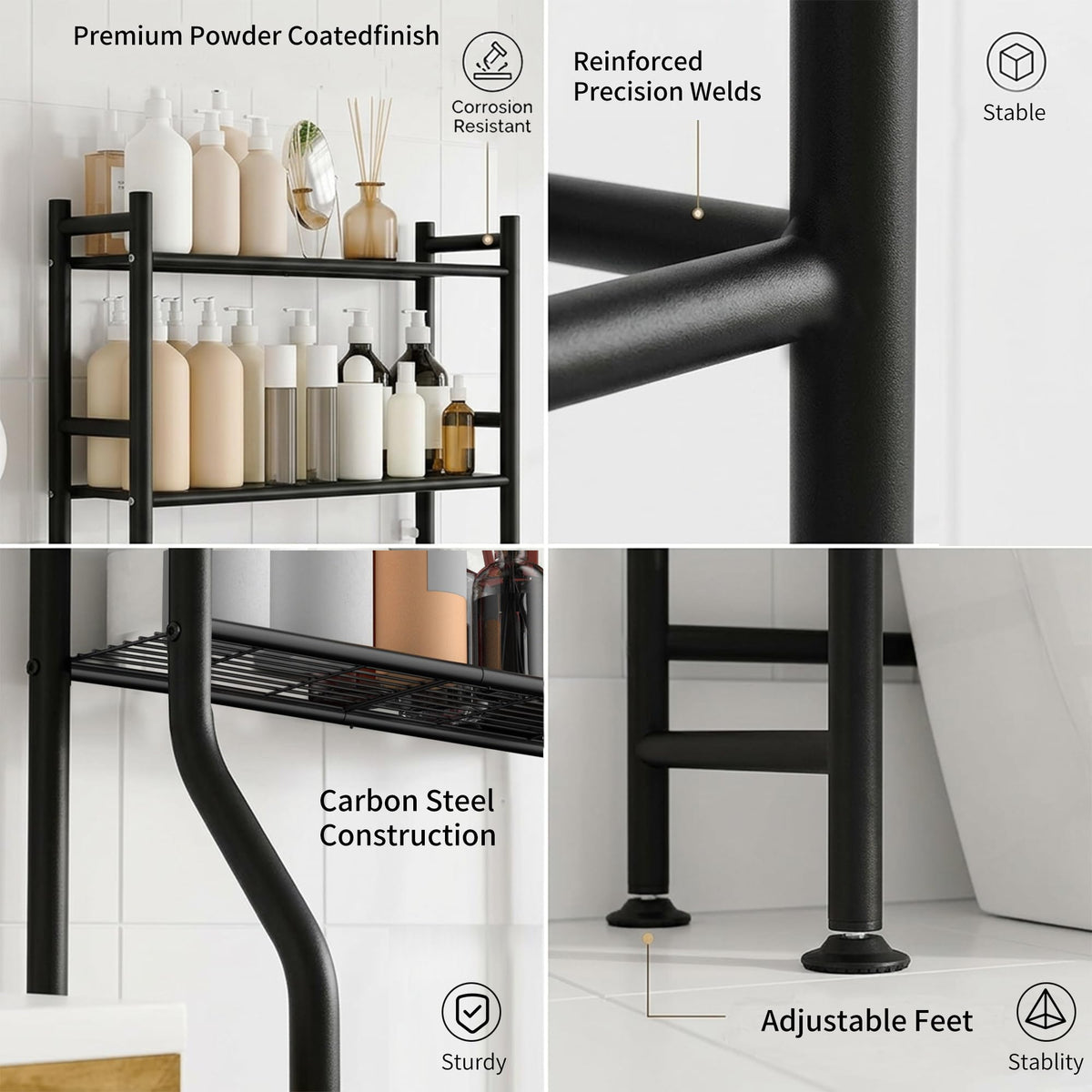 GloTika bottom shelf at 39 inches enables full lid movement