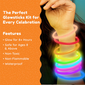 Glow Fever necklaces assembled with glow sticks for lighting accents
