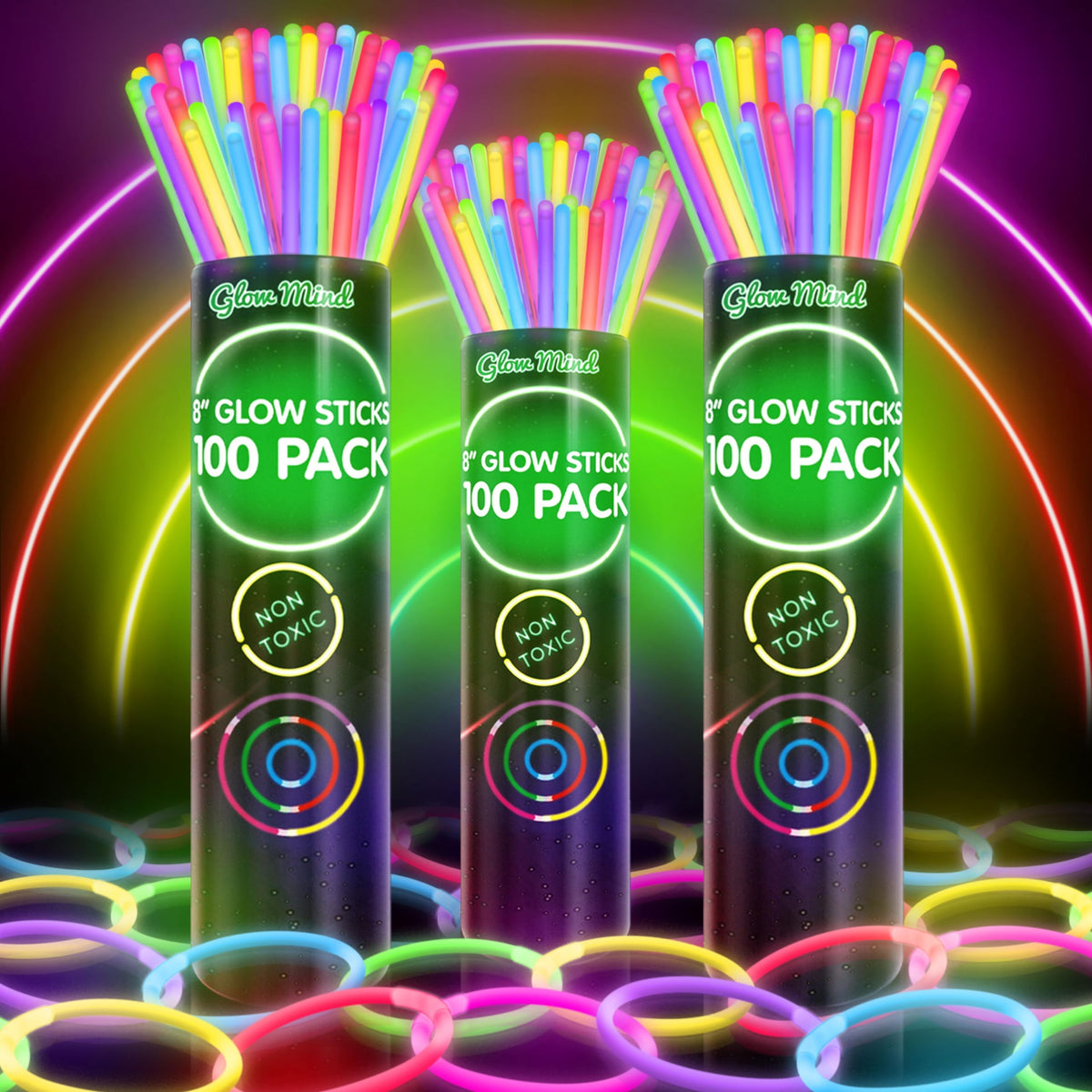 Glow Mind 300 ultra-bright glow stick 8 inches for vivid nighttime illumination